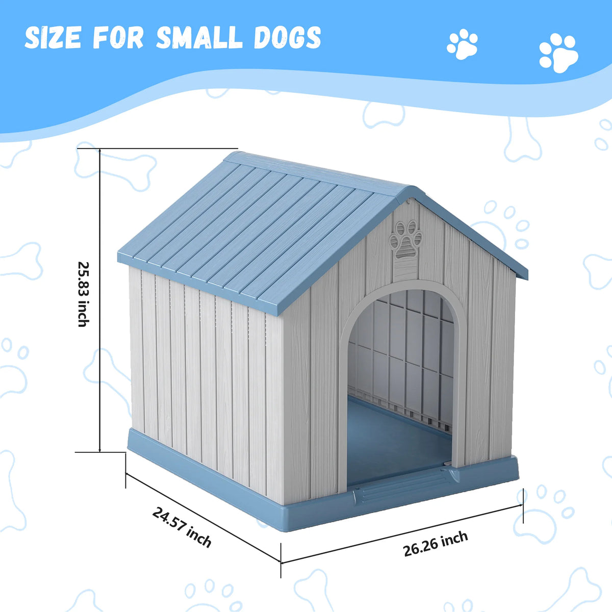 Plastic Dog House Weatherproof Indoor Outdoor Portable Shelter