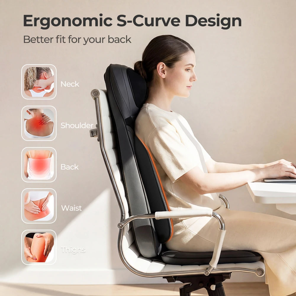 Homemassa Shiatsu Neck Back Massager With Heating Adjustable Seat Cushion