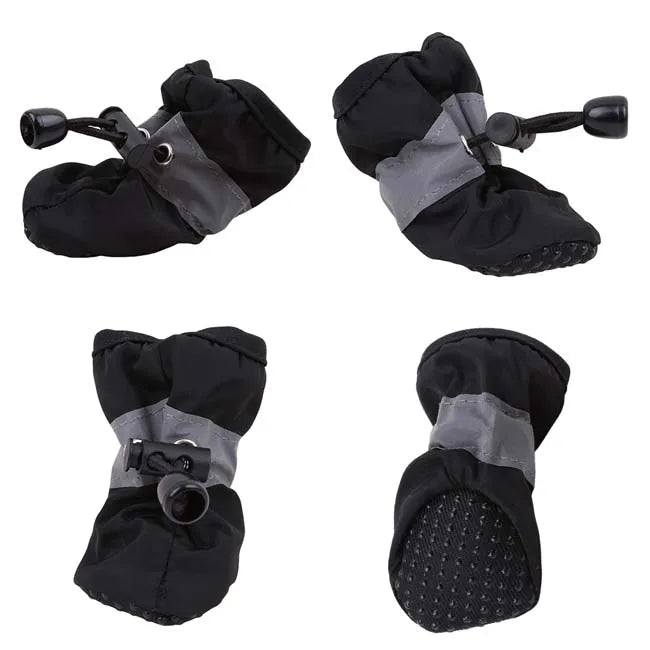 Waterproof Dog Boots With Non-Slip Soles And Reflective Strips