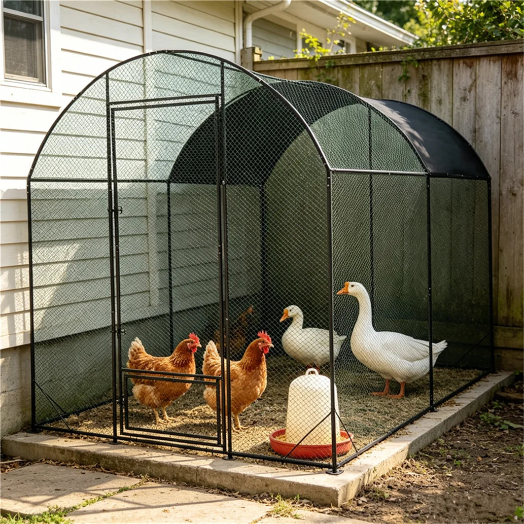 BORWART Walk-In Chicken Coop Cage With Nylon Netting