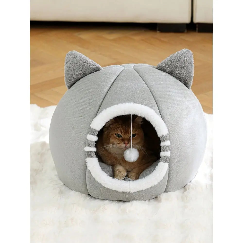 Washable Cat Bed for Indoor Cats with Anti Slip Base
