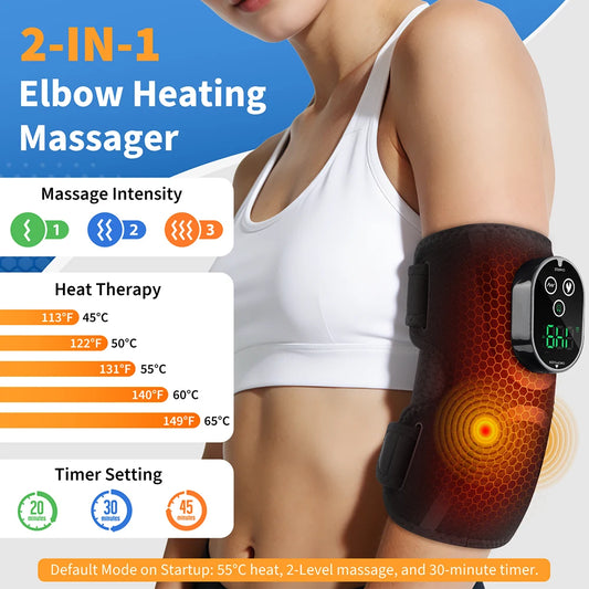 Hailicare Cordless Heated Elbow Massager With Vibration Therapy