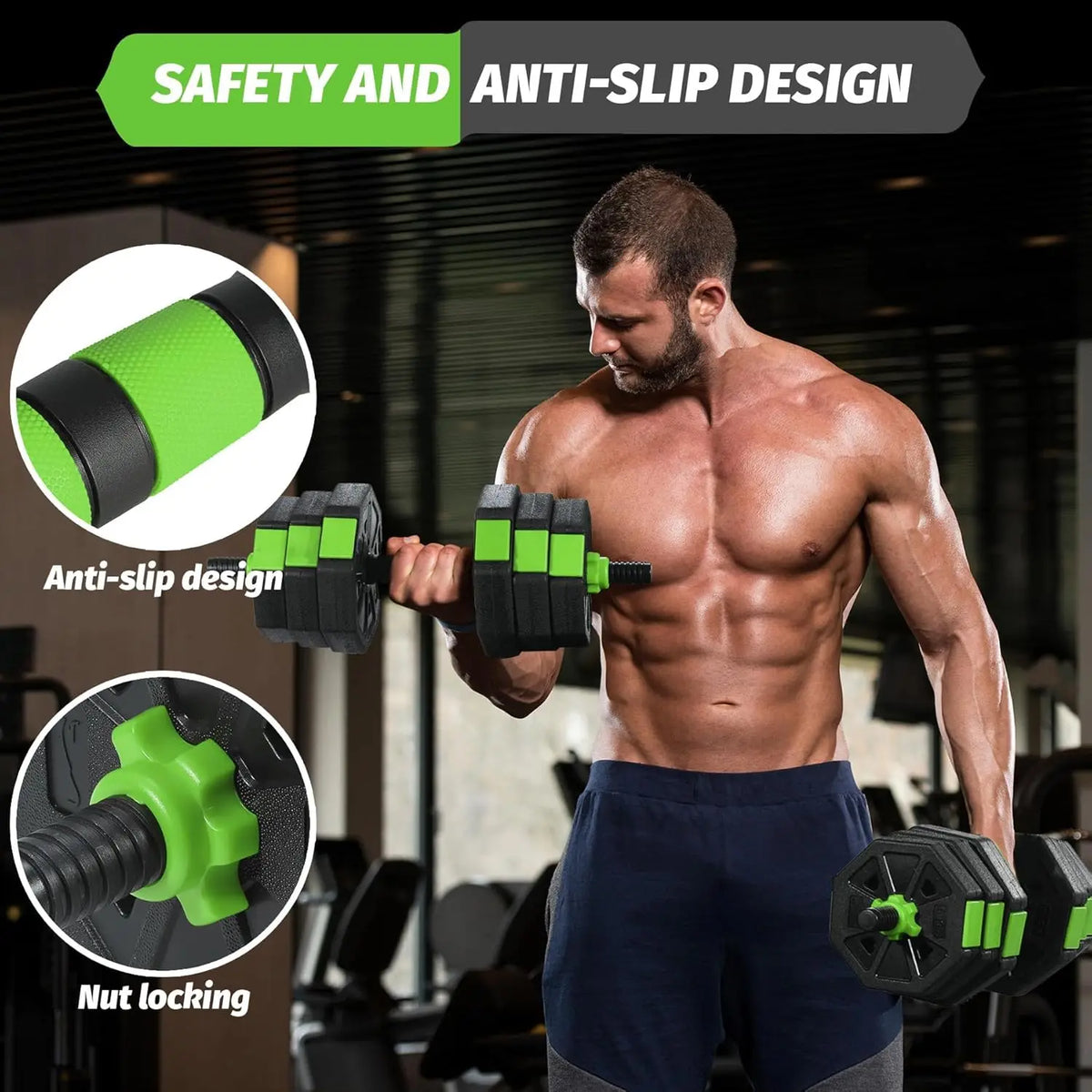 Adjustable Dumbbell Set With Barbell Kettlebell And Push Up Stand