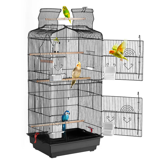 Open Top Large Parrot Bird Cage For Travel And Home