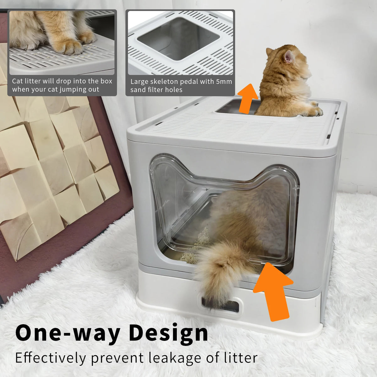 Stainless Steel Front Entry Cat Litter Box With Lid And Scoop