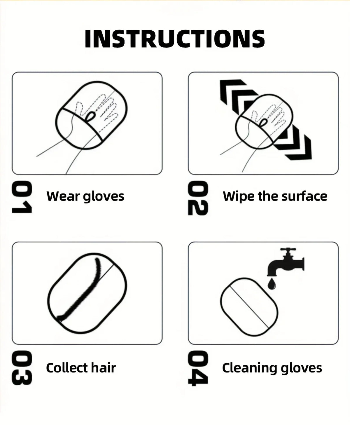 Pet Grooming Gloves for Static Hair Removal and Shedding Control