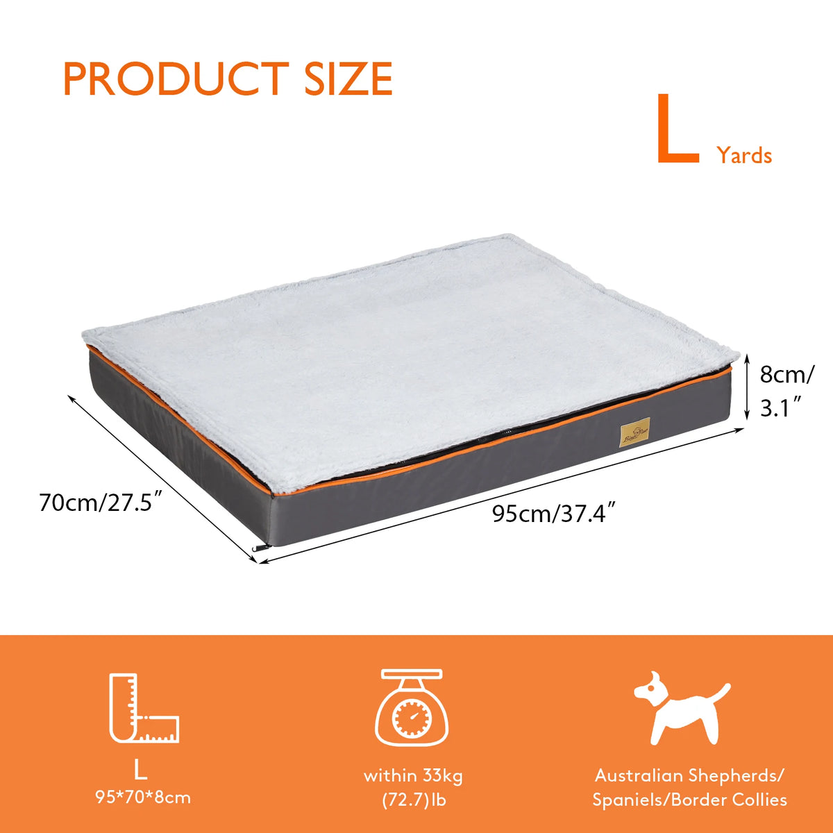 Bingopaw Orthopedic Dog Bed With Removable Washable Cover