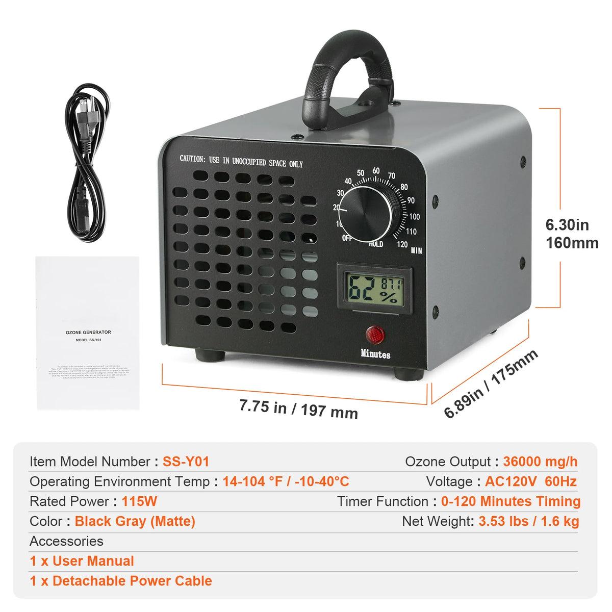 SucceBuy Ozone Generator With Timer For Home Odor Removal