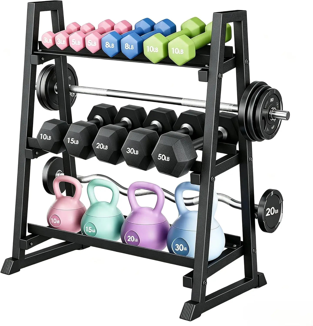 HiMiss Reinforced Dumbbell Rack For Home Gym Weight Storage