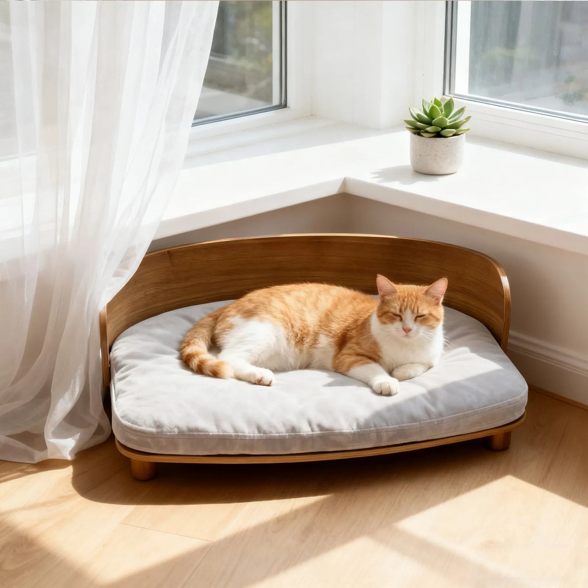 Borwart Elevated Pet Sofa Wooden Bed Cushion Suitable For Pets