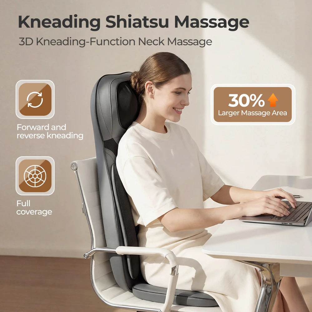 Homemassa Shiatsu Neck Back Massager With Heating Adjustable Seat Cushion