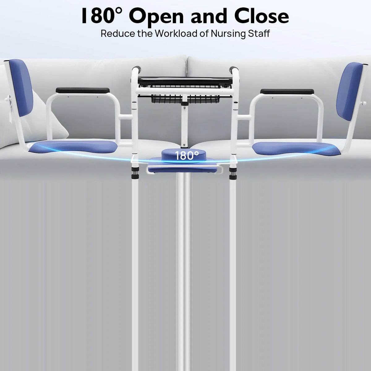 Hydraulic Patient Lift Transfer Chair Shower 180 Degree Split Seat