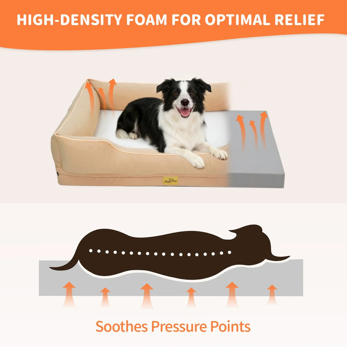 BINGOPAW Orthopedic Dog Bed With Waterproof Lining