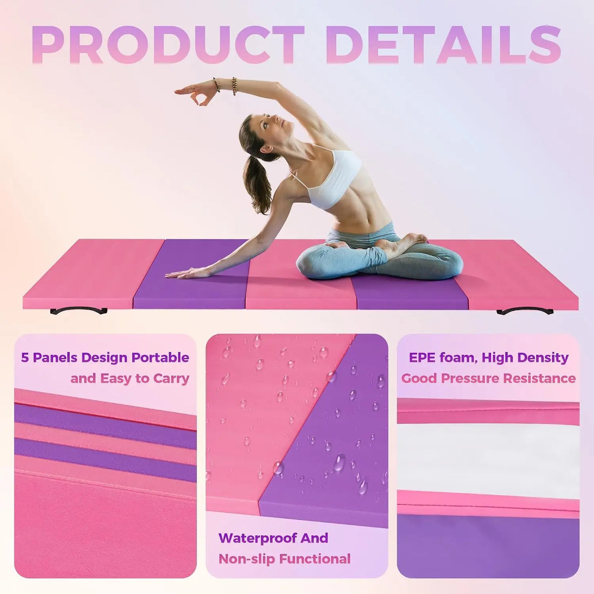 Foldable Non Slip Yoga And Gymnastics Exercise Floor Mat