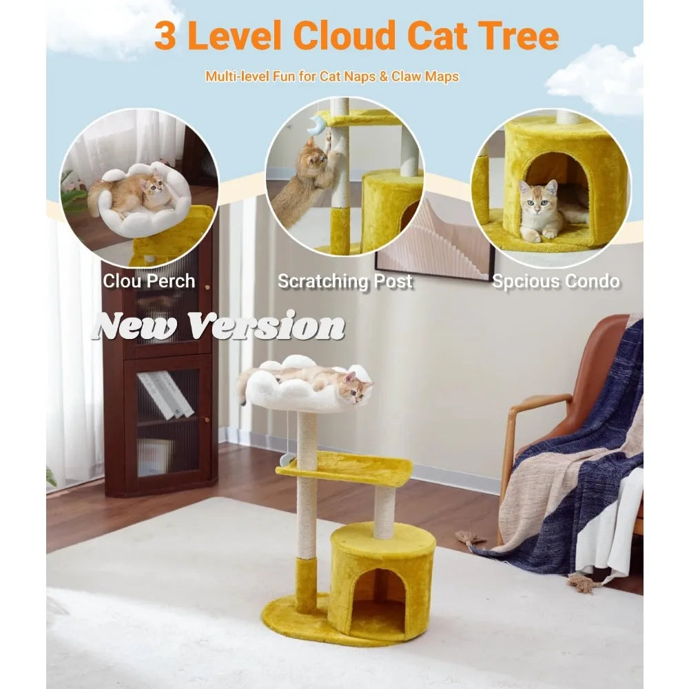 NBVCX Tiered Cat Tree Tower Premium Bed Condo Scratching Posts