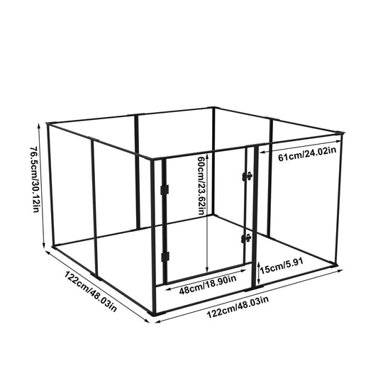 Bingopaw 8 Panel Clear Acrylic Dog Playpen Exercise Fence
