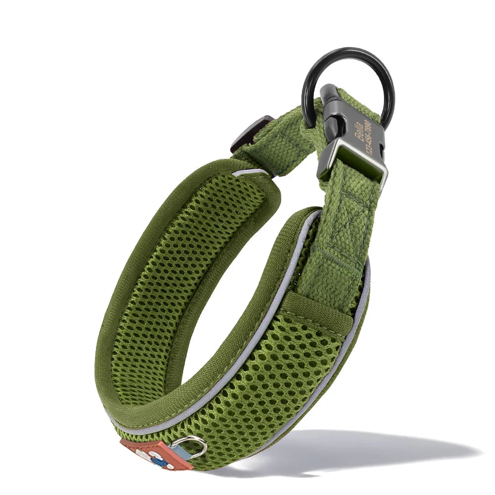Premium Personalized Reflective Mesh Breathable Dog Collar