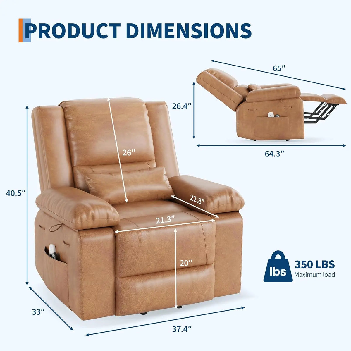 Twister.Ck Electric Power Lift Recliner Chair With Massage Heat Control