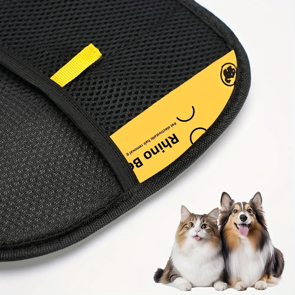 Pet Grooming Gloves for Static Hair Removal and Shedding Control