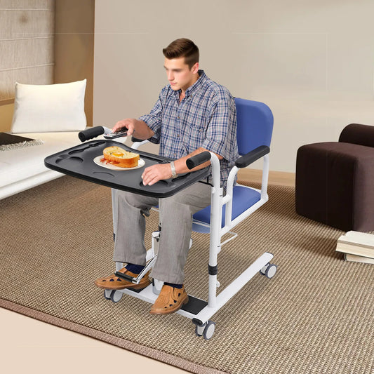 Hydraulic Patient Lift Transfer Chair Shower 180 Degree Split Seat