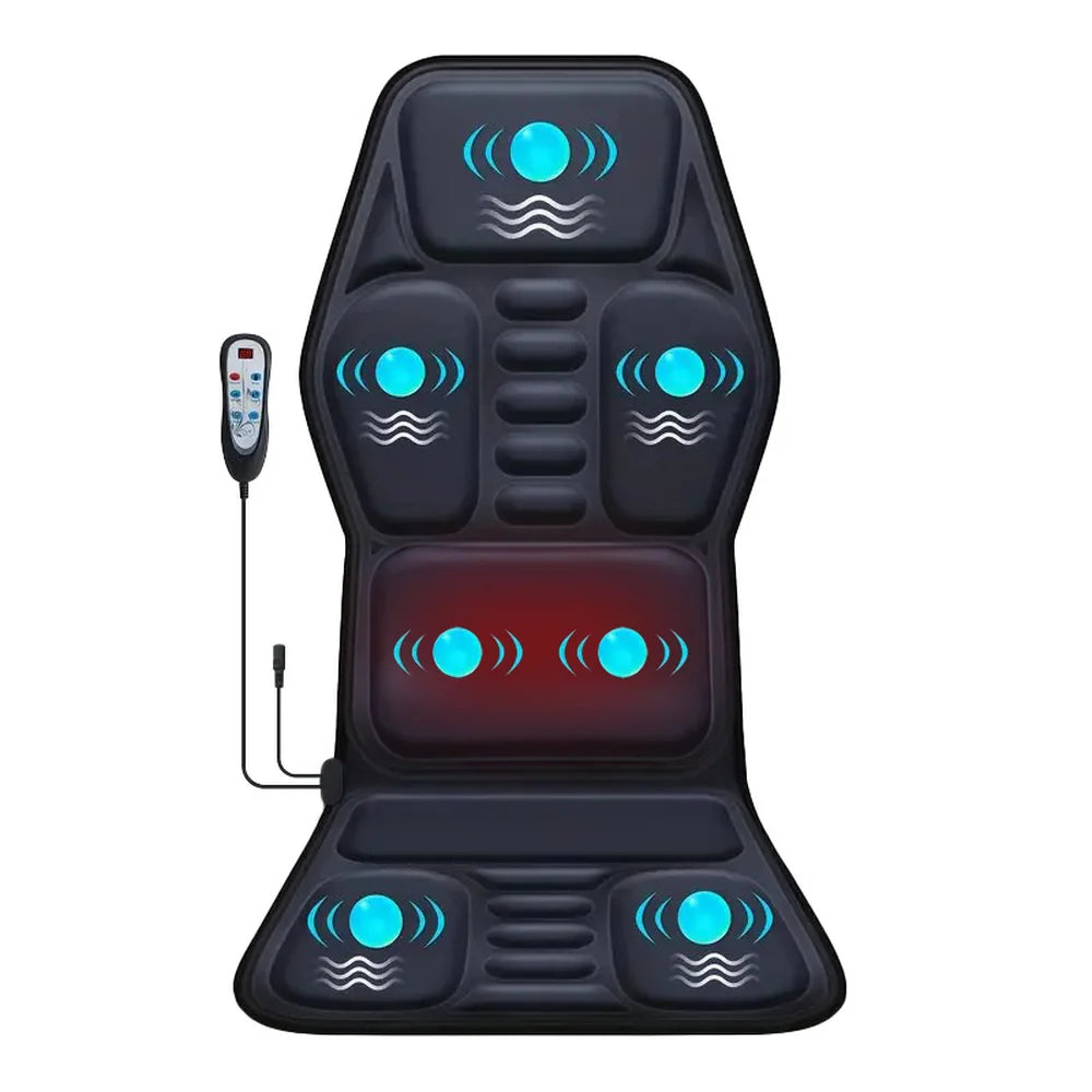Himouta Heated Vibrating Back Massager Cushion For Lumbar And Neck