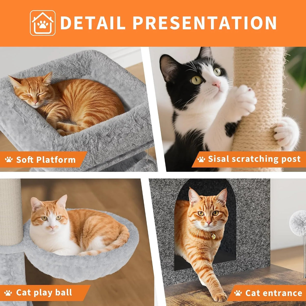 Modern 3 In 1 Cat Tree With Hidden Litter Box