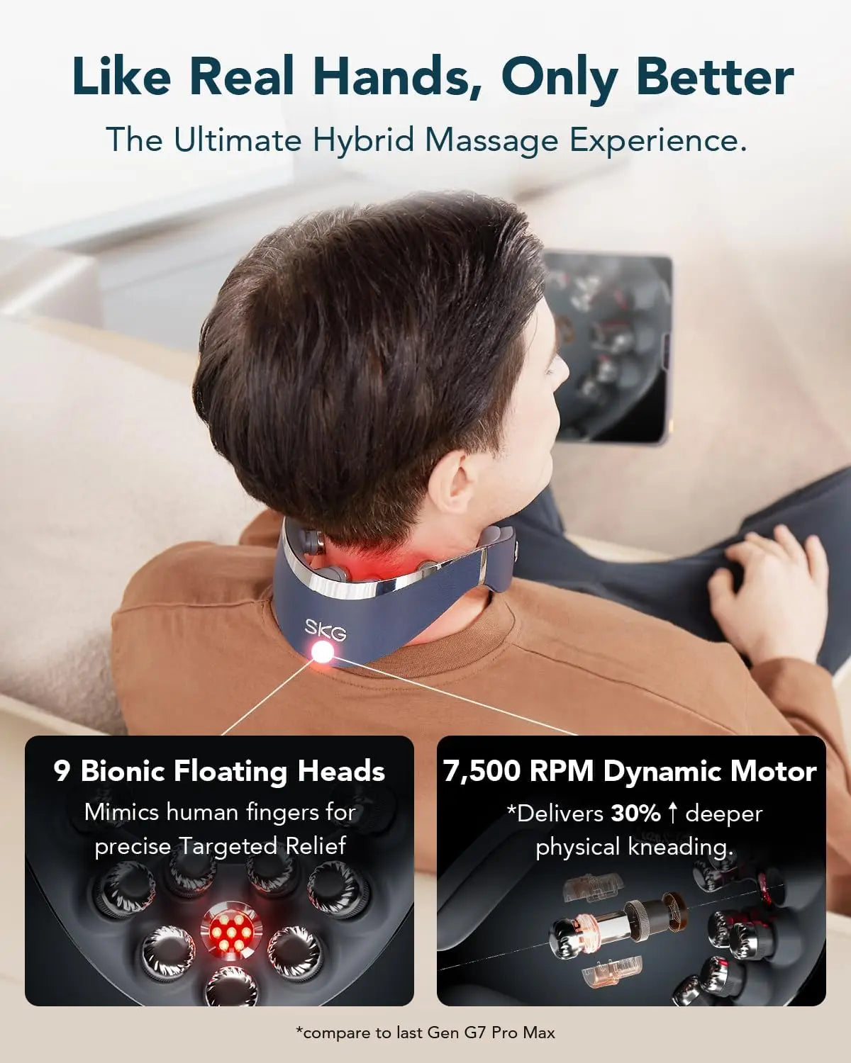 Foldable Cordless Neck Massager For Deep Tissue Muscle Relief