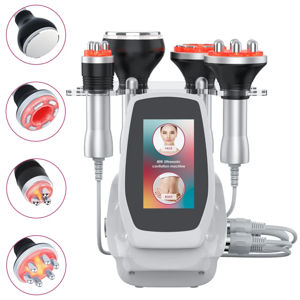 Multifunctional Ultrasonic Cavitation Body Slimming Facial Vacuum Device Kit
