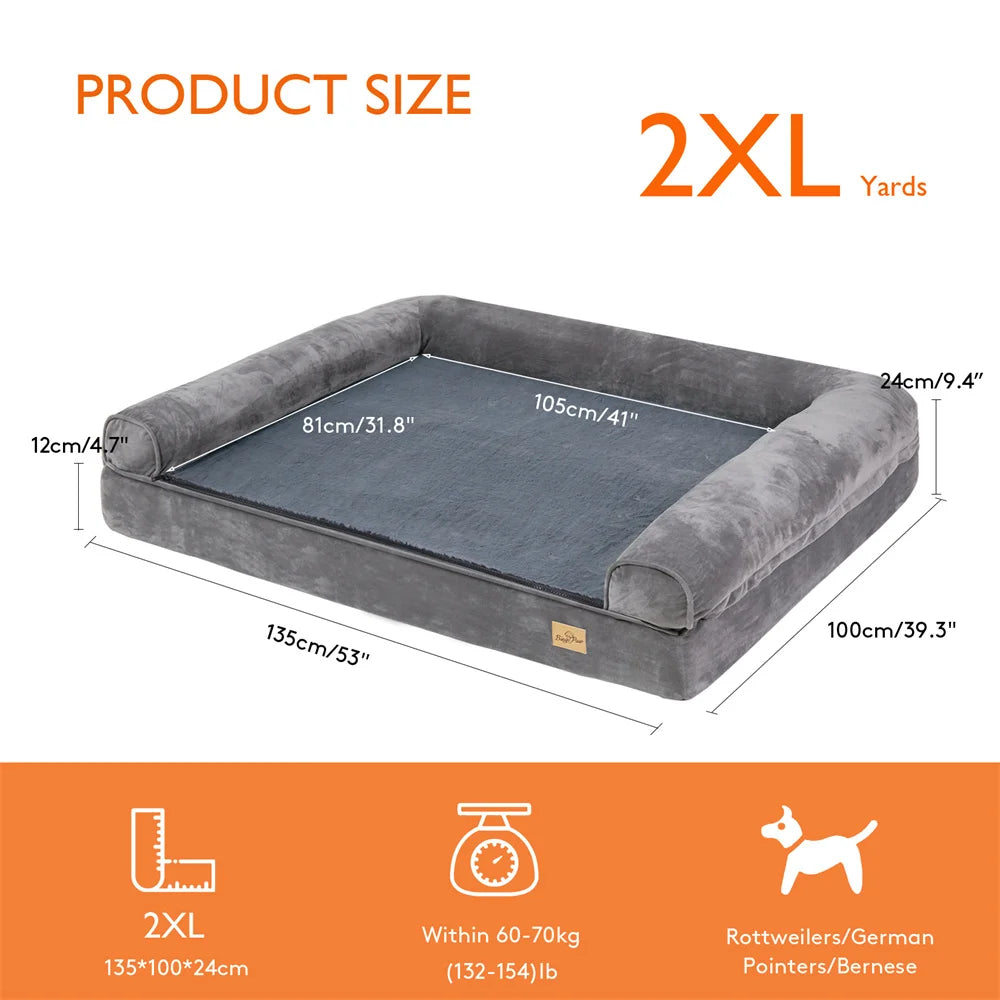 Borwart Orthopedic Dog Bed With Memory Foam Waterproof Removable Cover