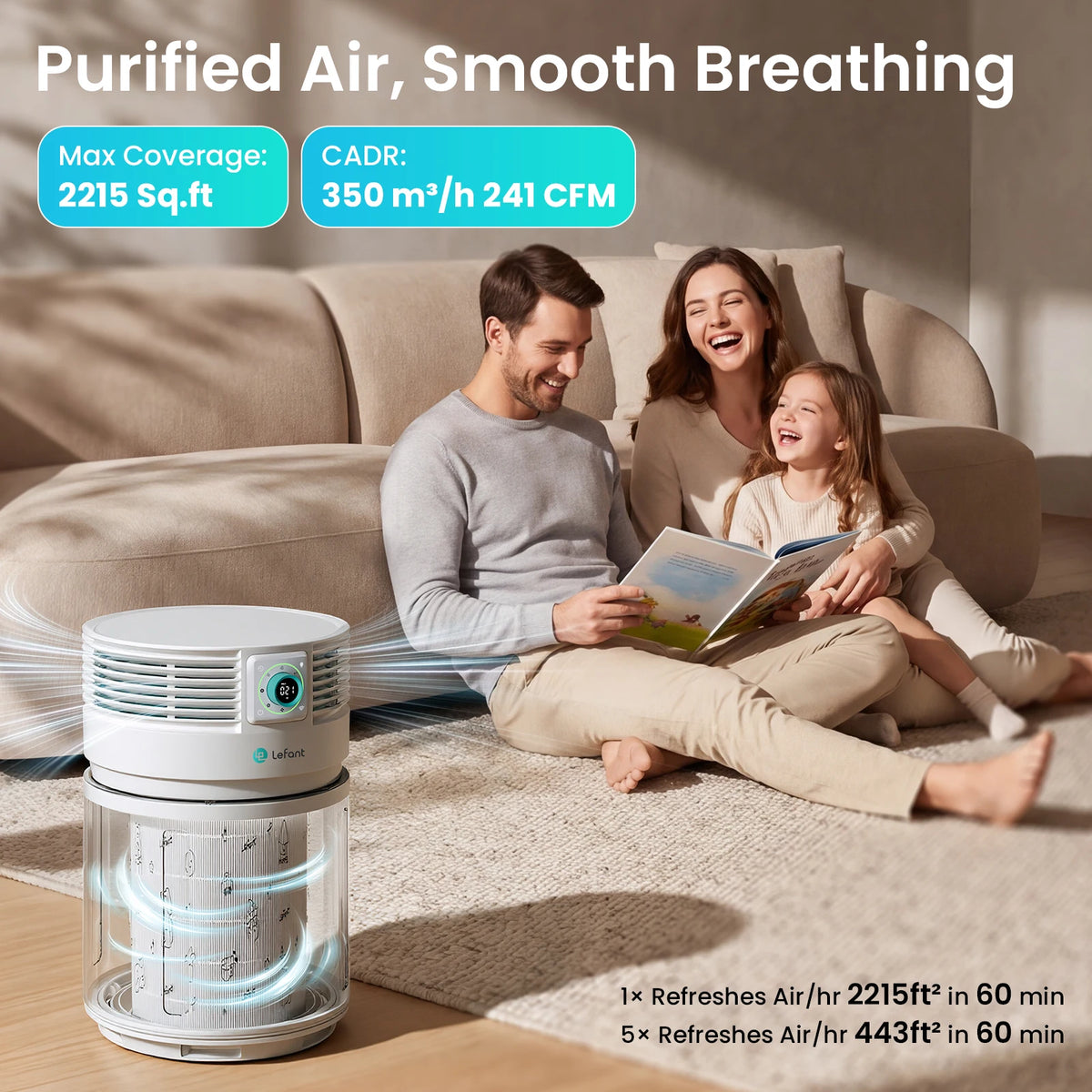 Lefant H13 True HEPA Air Purifier For Pets And Odors