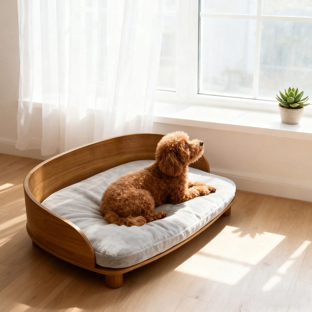 Borwart Elevated Pet Sofa Wooden Bed Cushion Suitable For Pets