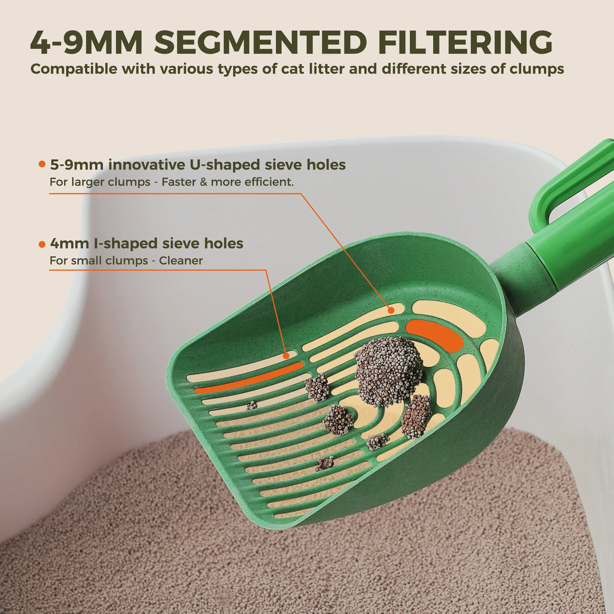 Cactus Cat Litter Scooper With Holder And Two Replaceable Scoops
