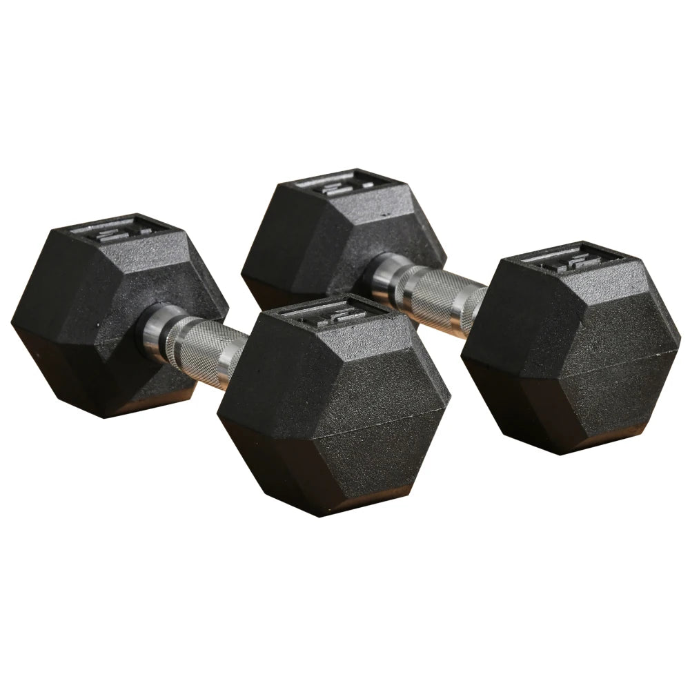 Hex Rubber Dumbbell Set Anti Roll Handle For Home Gym
