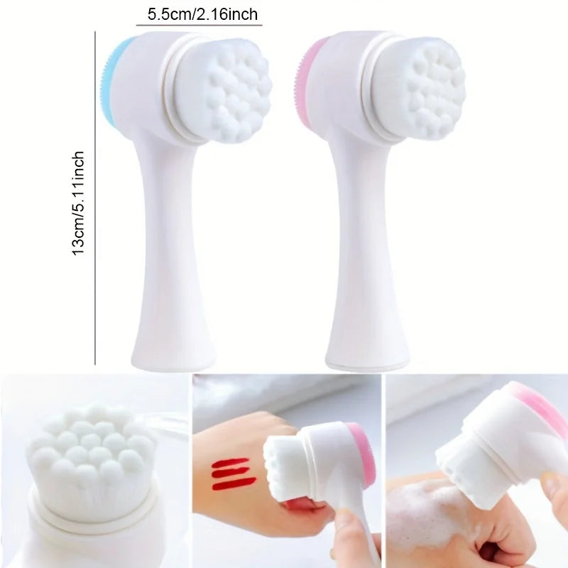 Double Sided Silicone Facial Cleansing Brush Pore Exfoliator
