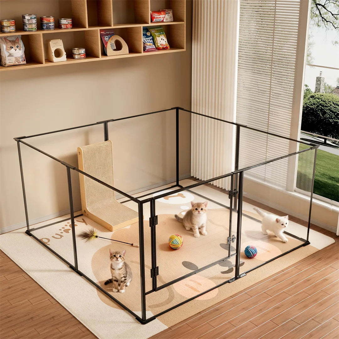 Bingopaw 8 Panel Clear Acrylic Dog Playpen Exercise Fence