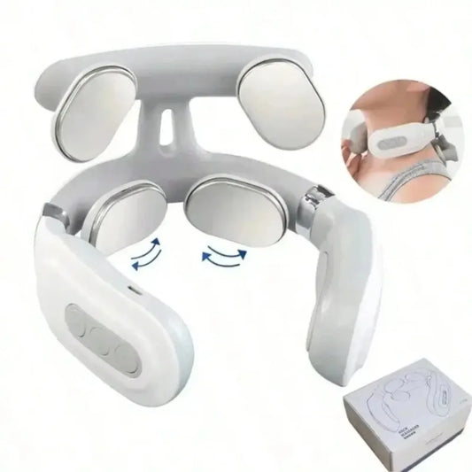 Lism Four Heads Usb Heating Neck Massager With Breathing Light