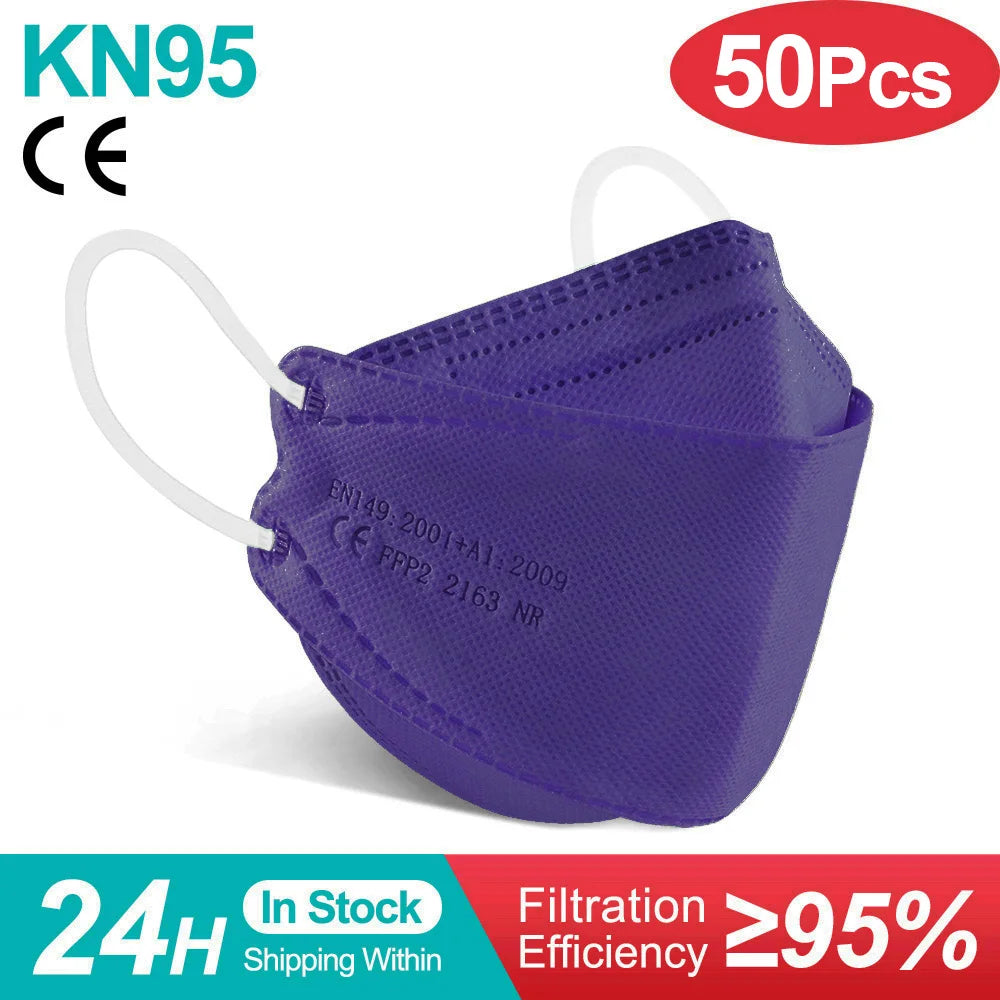 Adult KN95 Fish FFP2 Respirator Face Mask Four Layer Protection