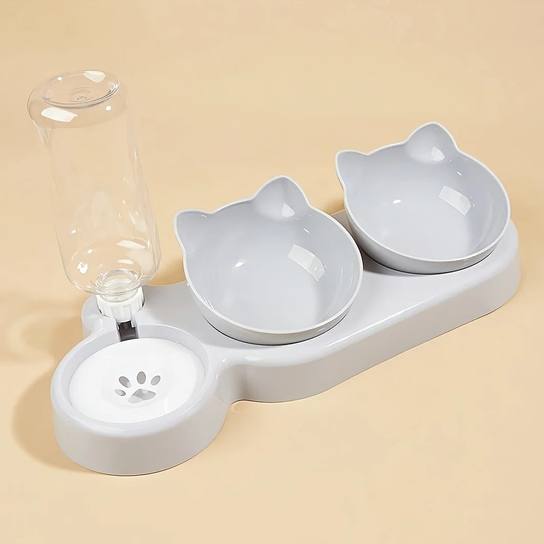 Gravity Pet Food And Water Bowl Set For Neck Protection