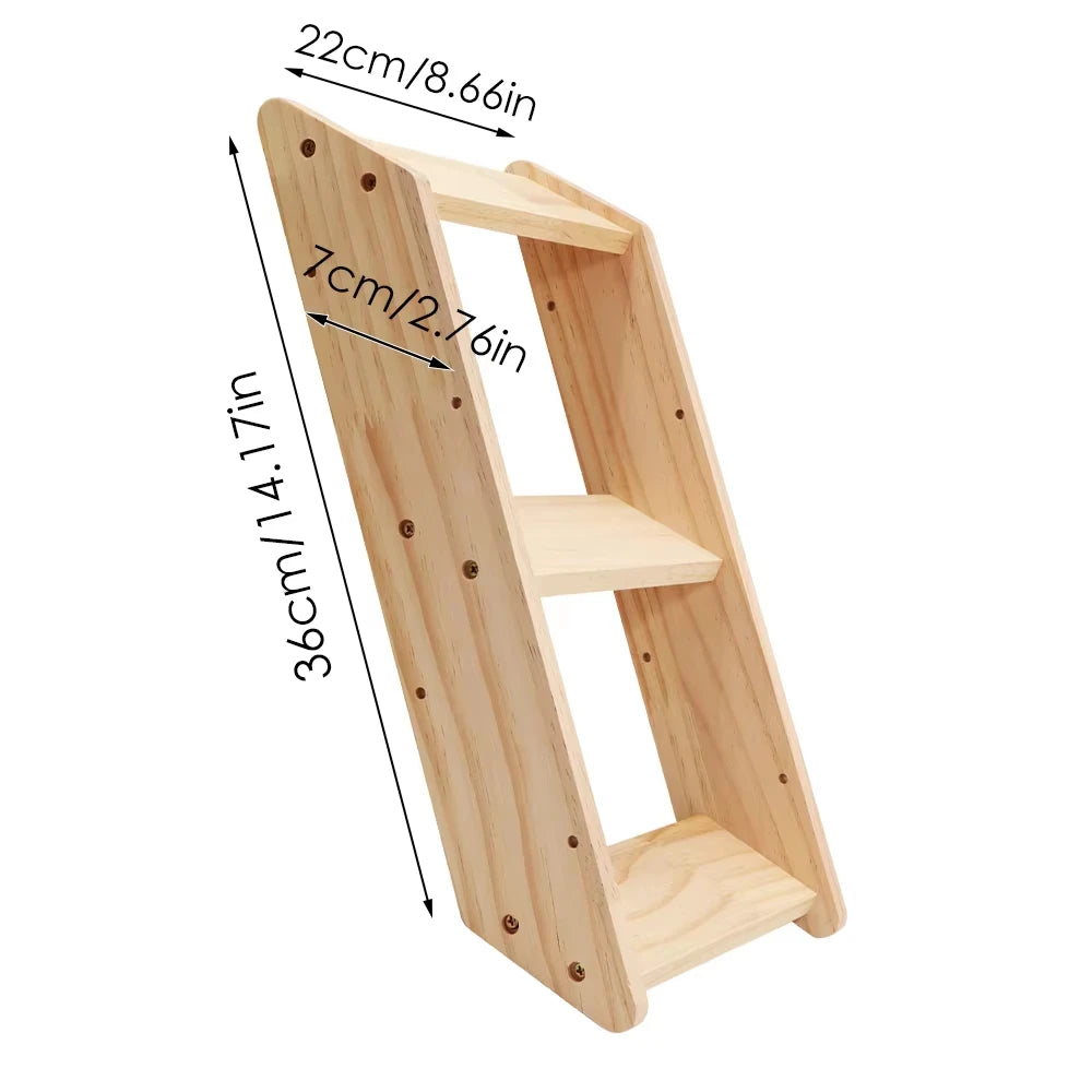 CWV Wall Mounted Cat Shelves Pine Wood Moon Hammock Star Frame