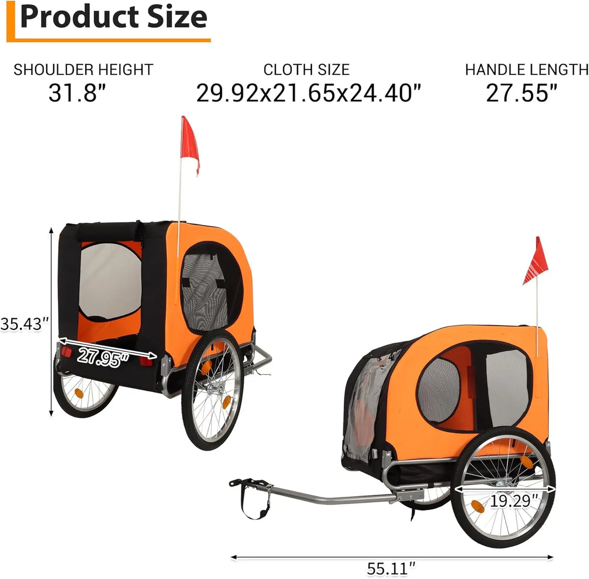 Twister CK Dog Bike Trailer Foldable Sturdy Carrier For Dogs