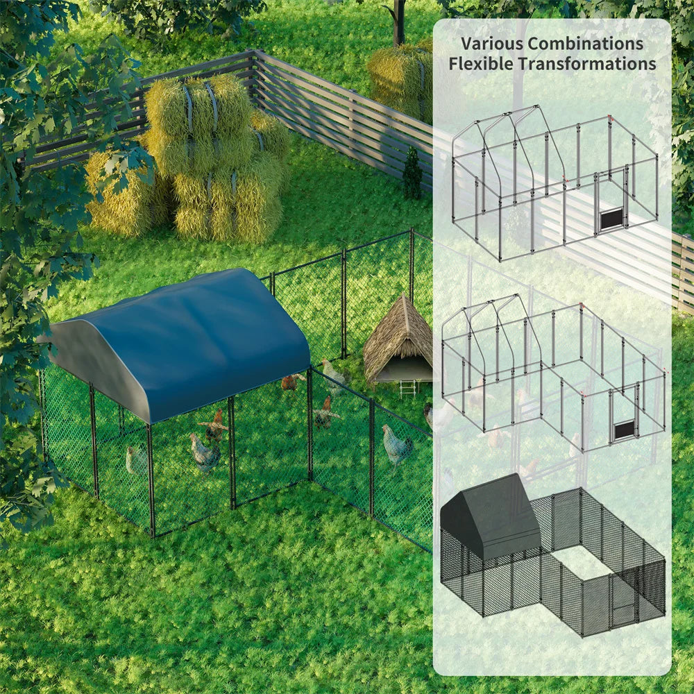 BORWART Heavy Duty Walk In Chicken Coop Run For Poultry