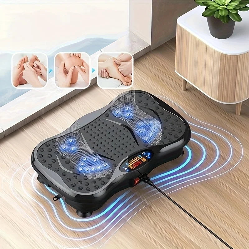 BZEQ Compact Vibration Platform With Resistance Bands Workout