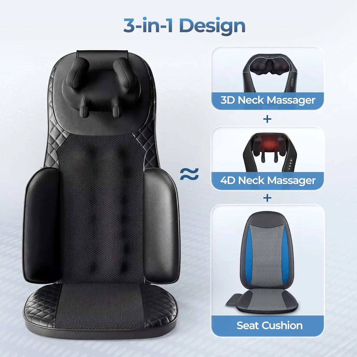 HIMOUTA Shiatsu Massage Chair Pad With Heat And Compression