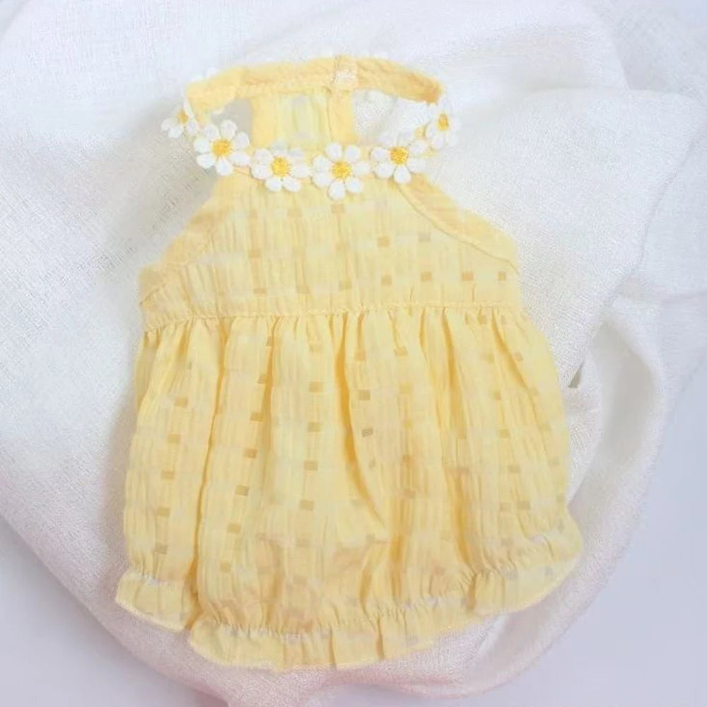 Brandless Breathable Floral Wrath Cat And Dog Skirt Dress