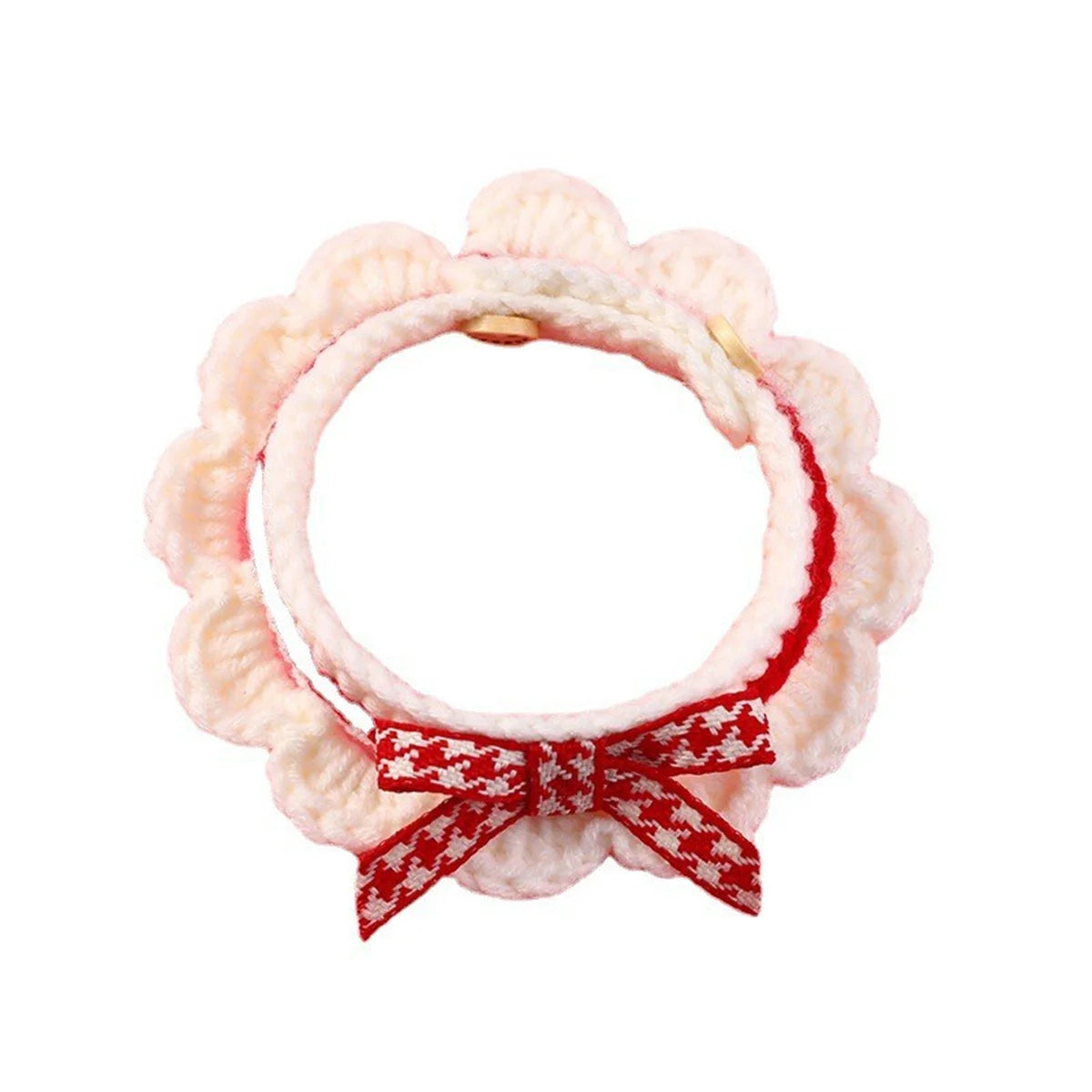 Adjustable Handknit Bow Collar For Cats And Puppies