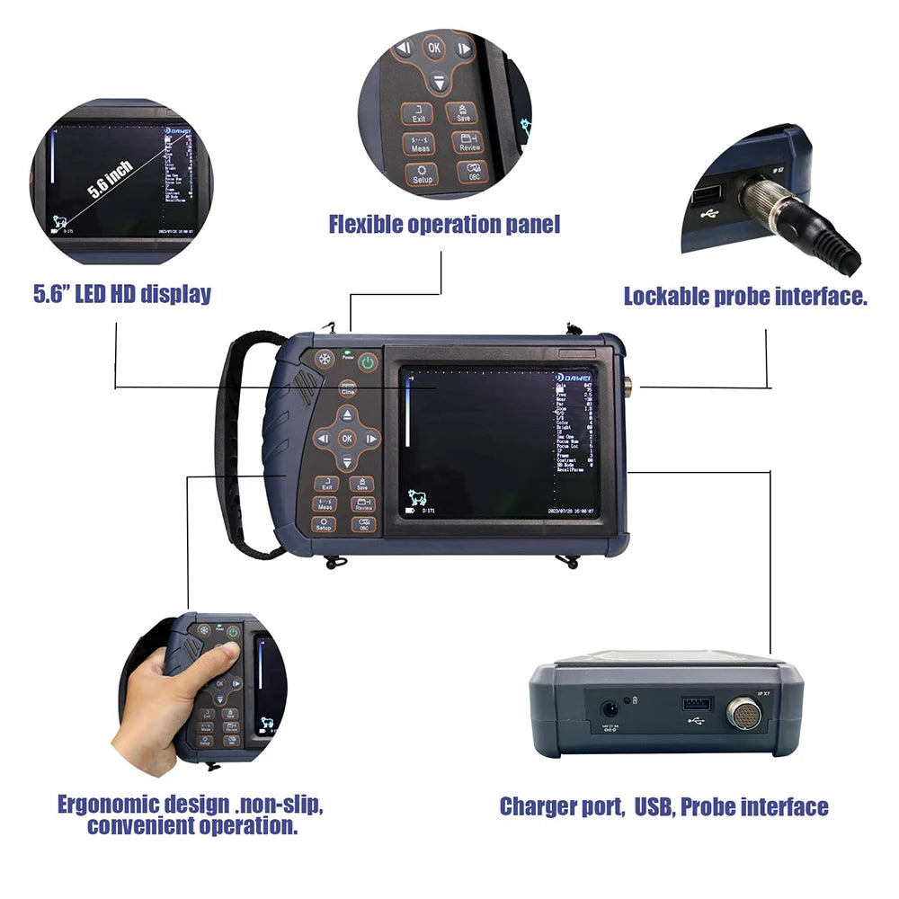 DAWEI Portable Veterinary Ultrasound Scanner B-Ultra For Farm Animals