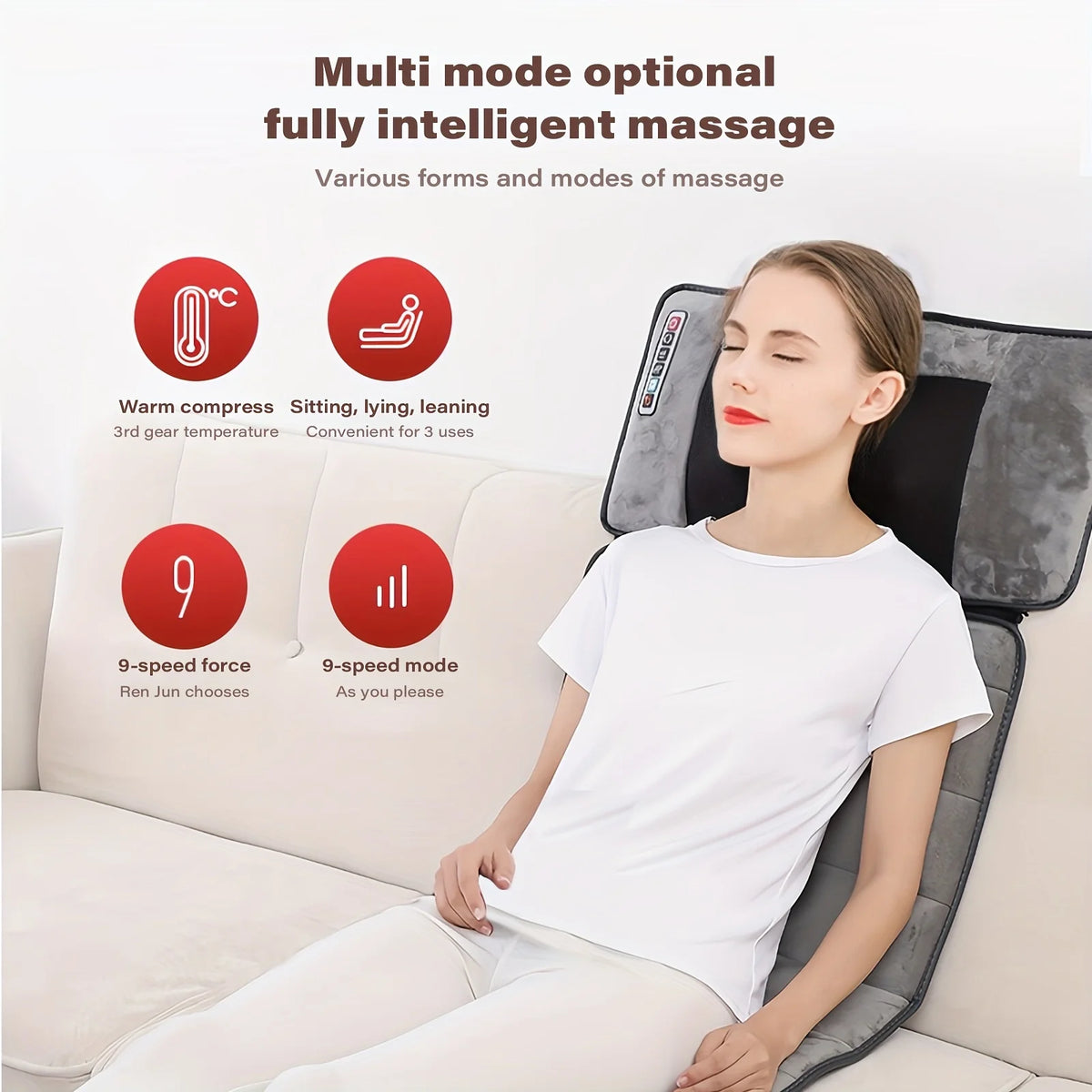 Ekmoey Heated Full Body Massage Mat With Shiatsu Neck Pillow