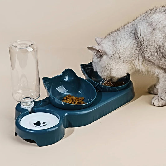 Gravity Pet Food And Water Bowl Set For Neck Protection