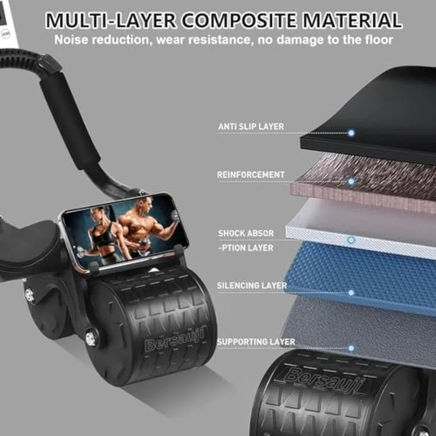 Upgraded Ab Roller Wheel With Knee Mat And Timer
