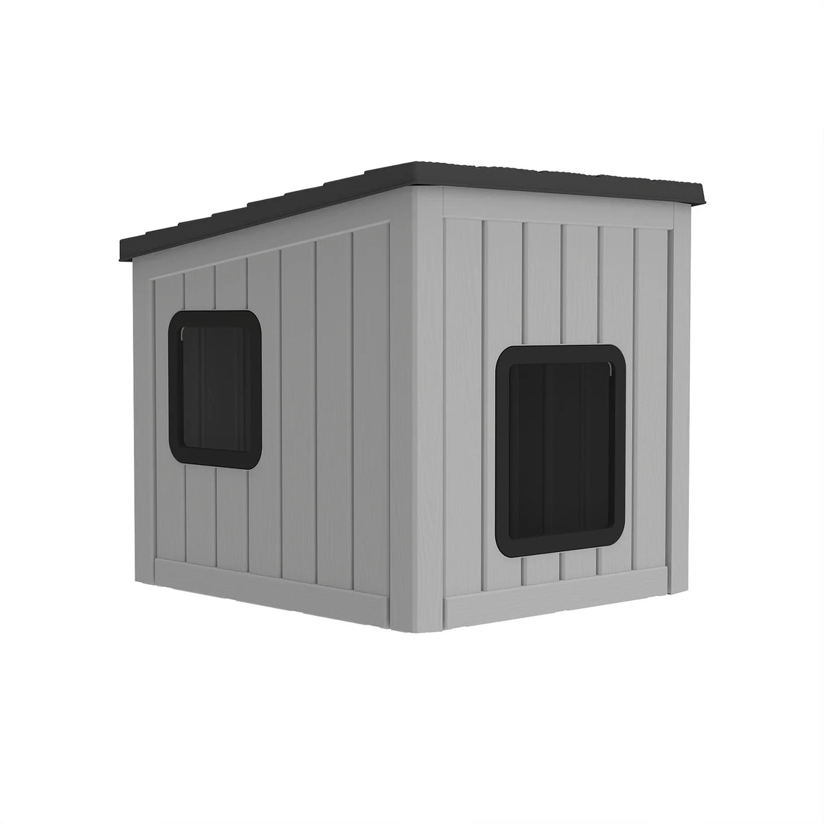 Sloped Roof Plastic Pet Cabin Waterproof Indoor Outdoor Cat Shelter